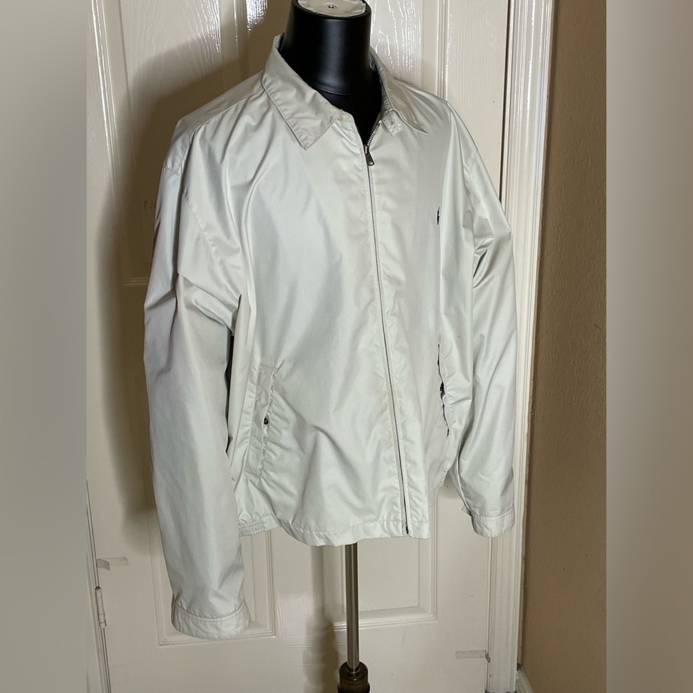 Polo Ralph Lauren Windbreaker Jacket Coat Tan Full Zip Long XXL Sleeve $168